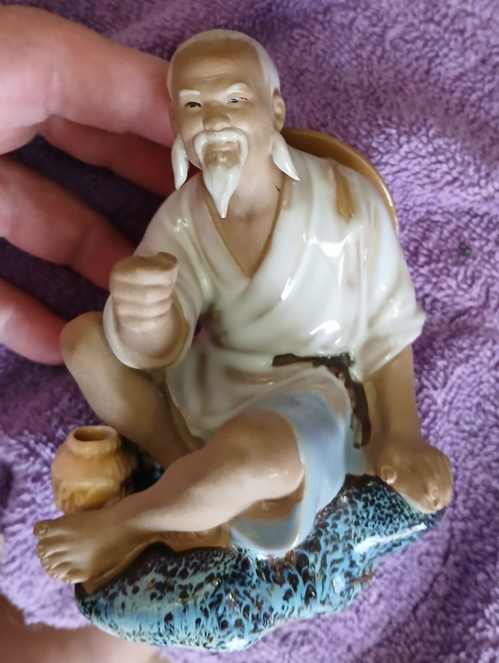 Vintage Clay Mudman Fisherman Figure